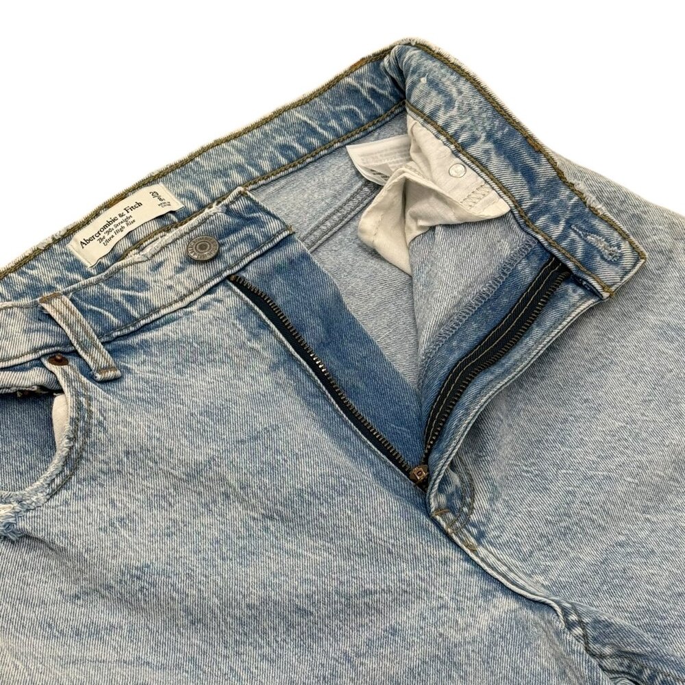 Vintage Abercrombie & Fitch Y2K Blue Denim Jeans Mens 28x31 High Rise Straight - Picture 3 of 8